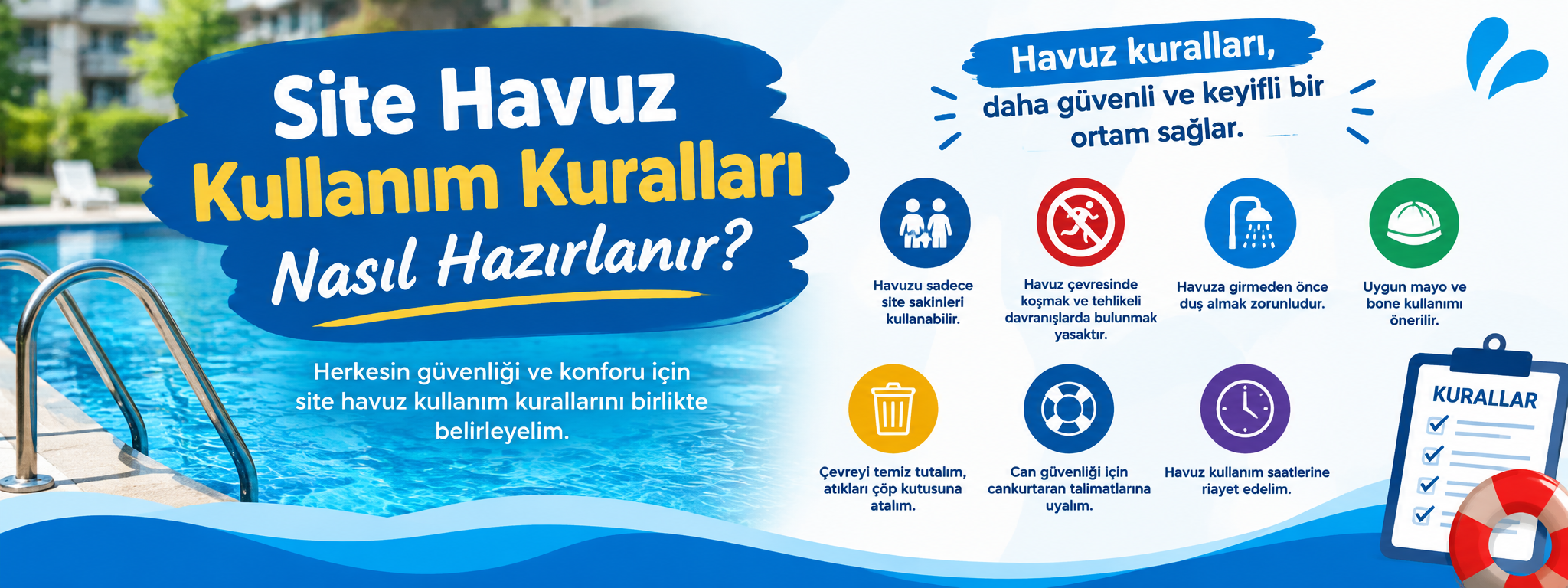 Site ortak yüzme havuzu ve havuz kullanım kuralları