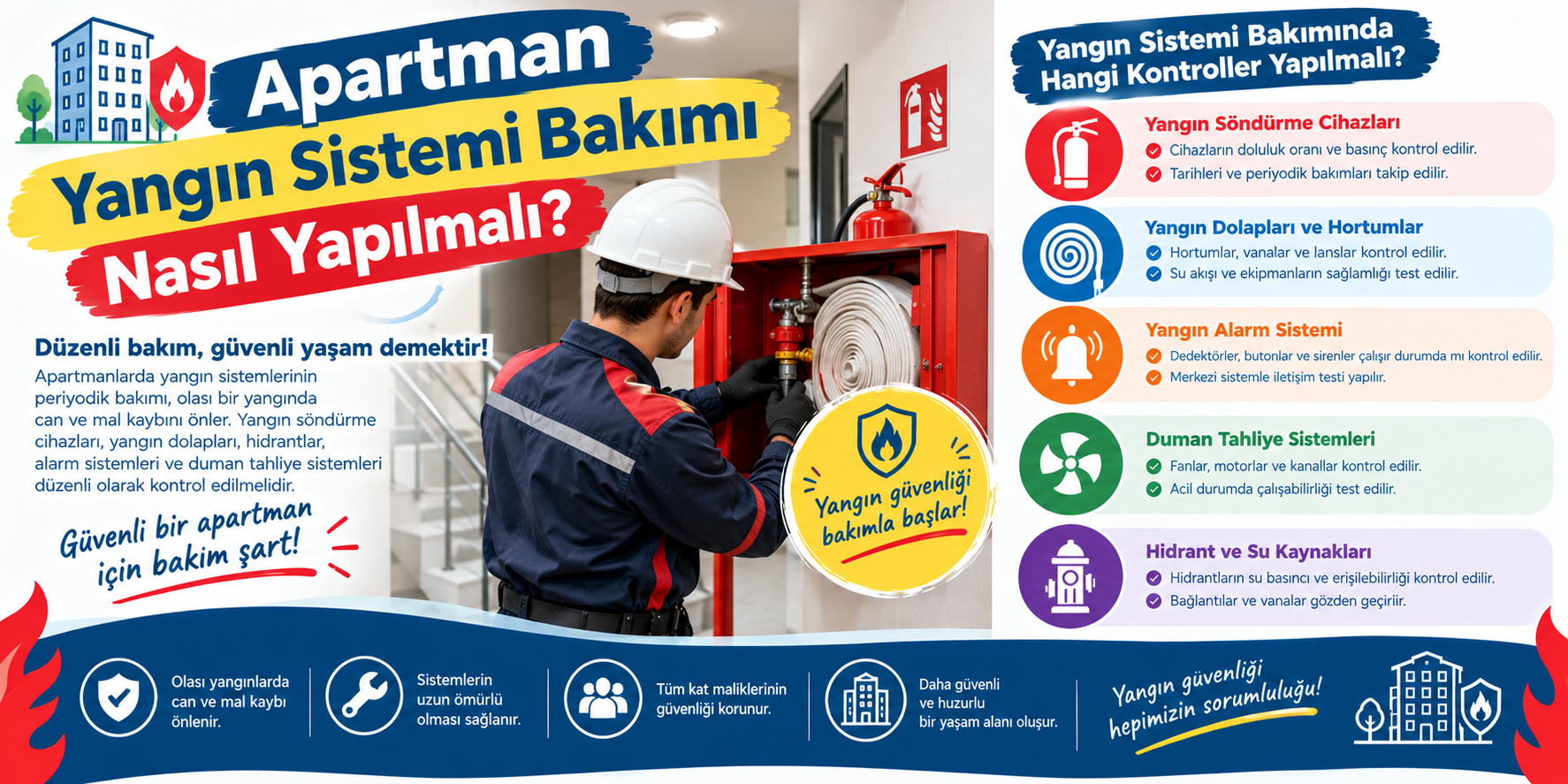 Apartman Yangın Sistemi Bakımı Nasıl Yapılmalı?