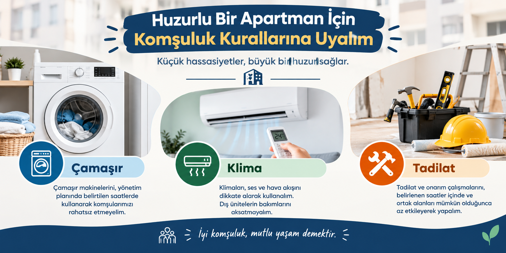 Apartmanda Çamaşır, Klima ve Tadilat Kuralları