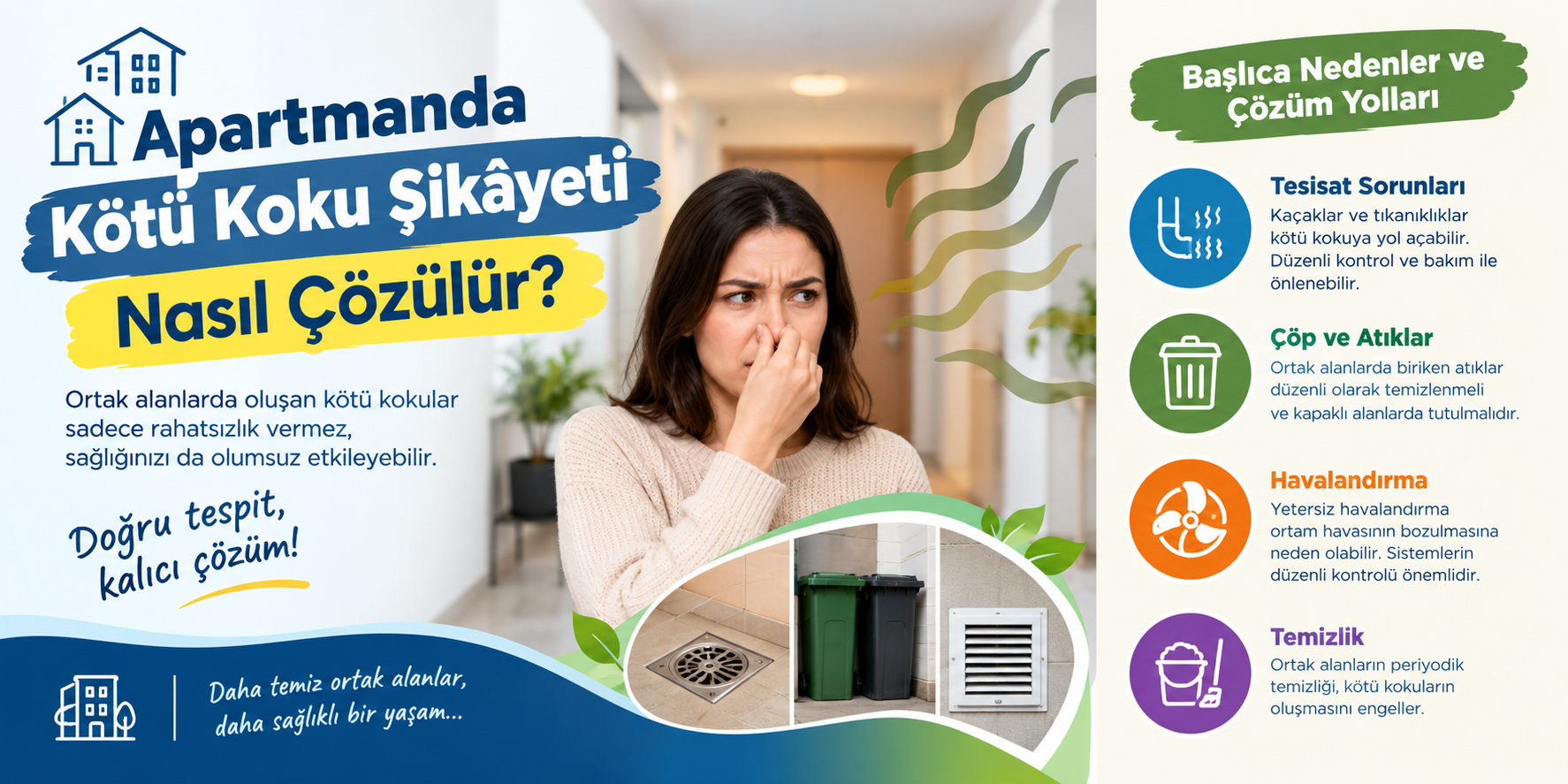 Görsel ALT Metni: Apartmanda kötü koku şikâyeti, komşuluk hakları ve yasal çözüm yolları