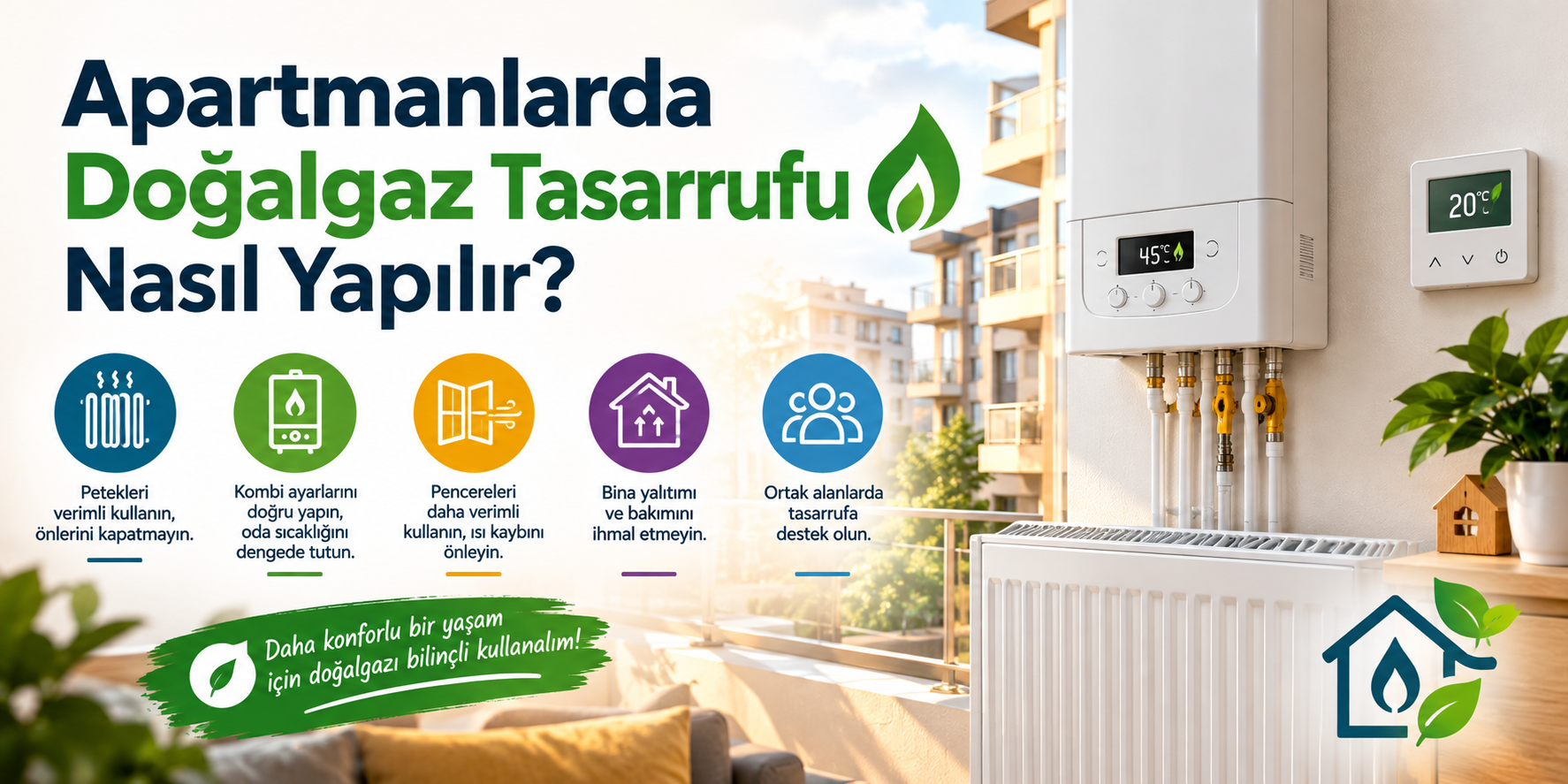 Apartmanlarda doğalgaz tasarrufu ve enerji verimliliği yöntemleri
