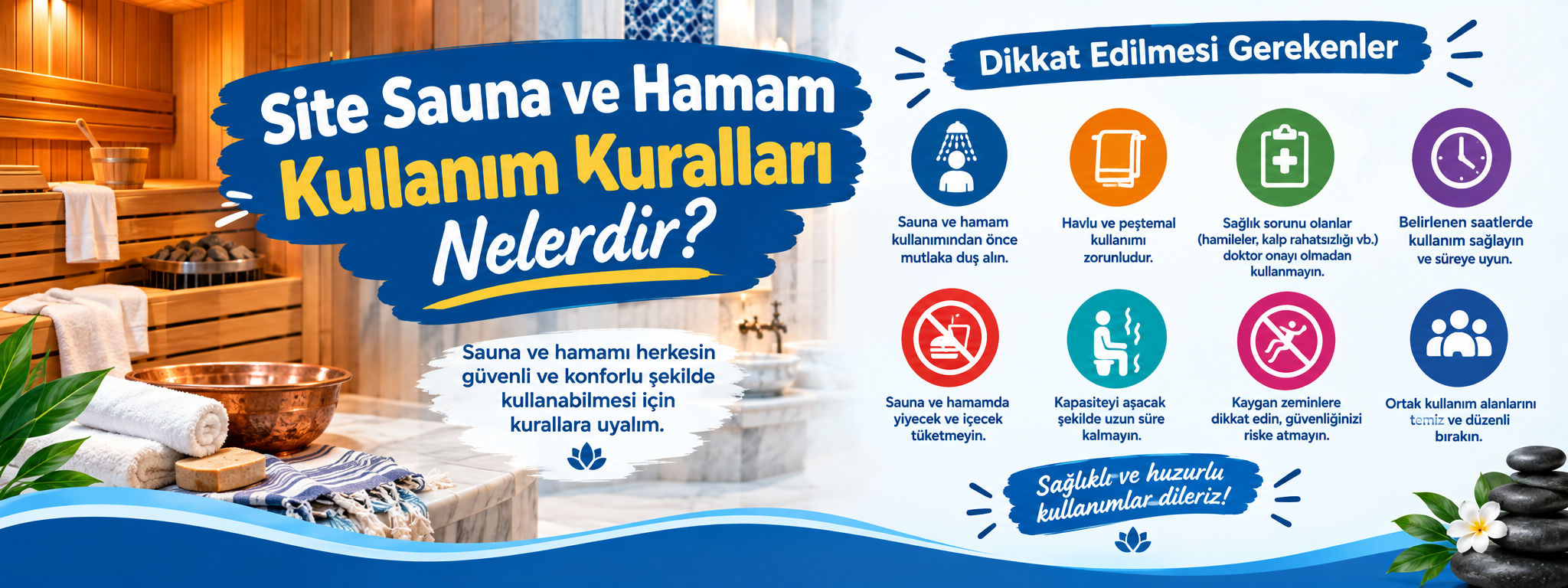 Site sauna kullanım kuralları ve modern sauna alanı