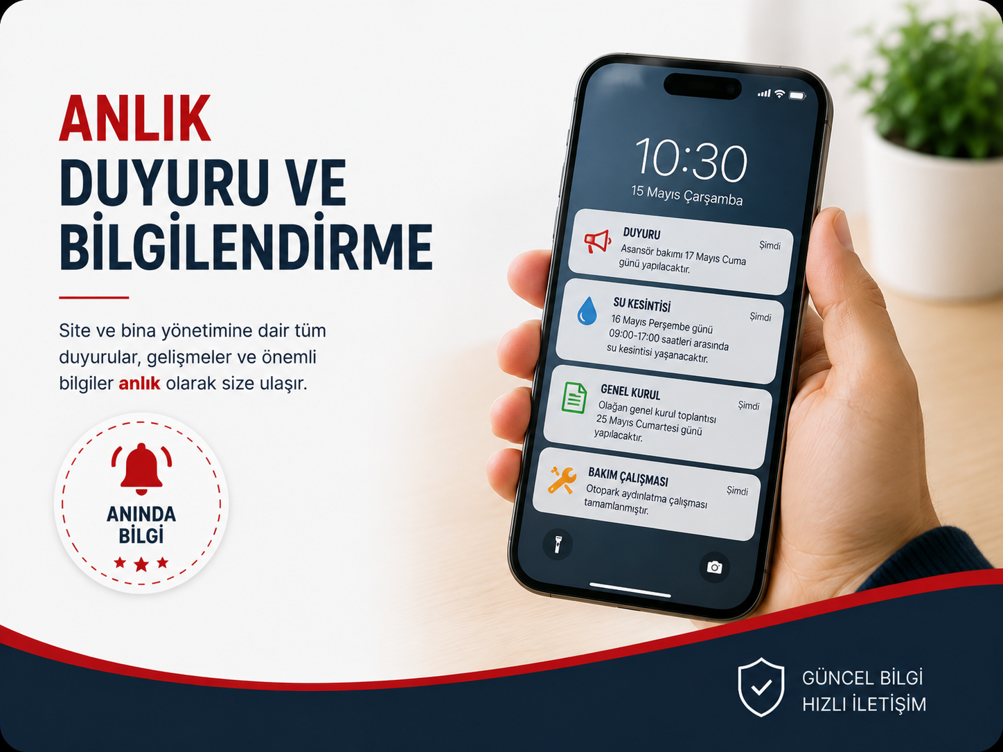 Kayseri bina yönetimi anlık duyuru ve bilgilendirme sistemi