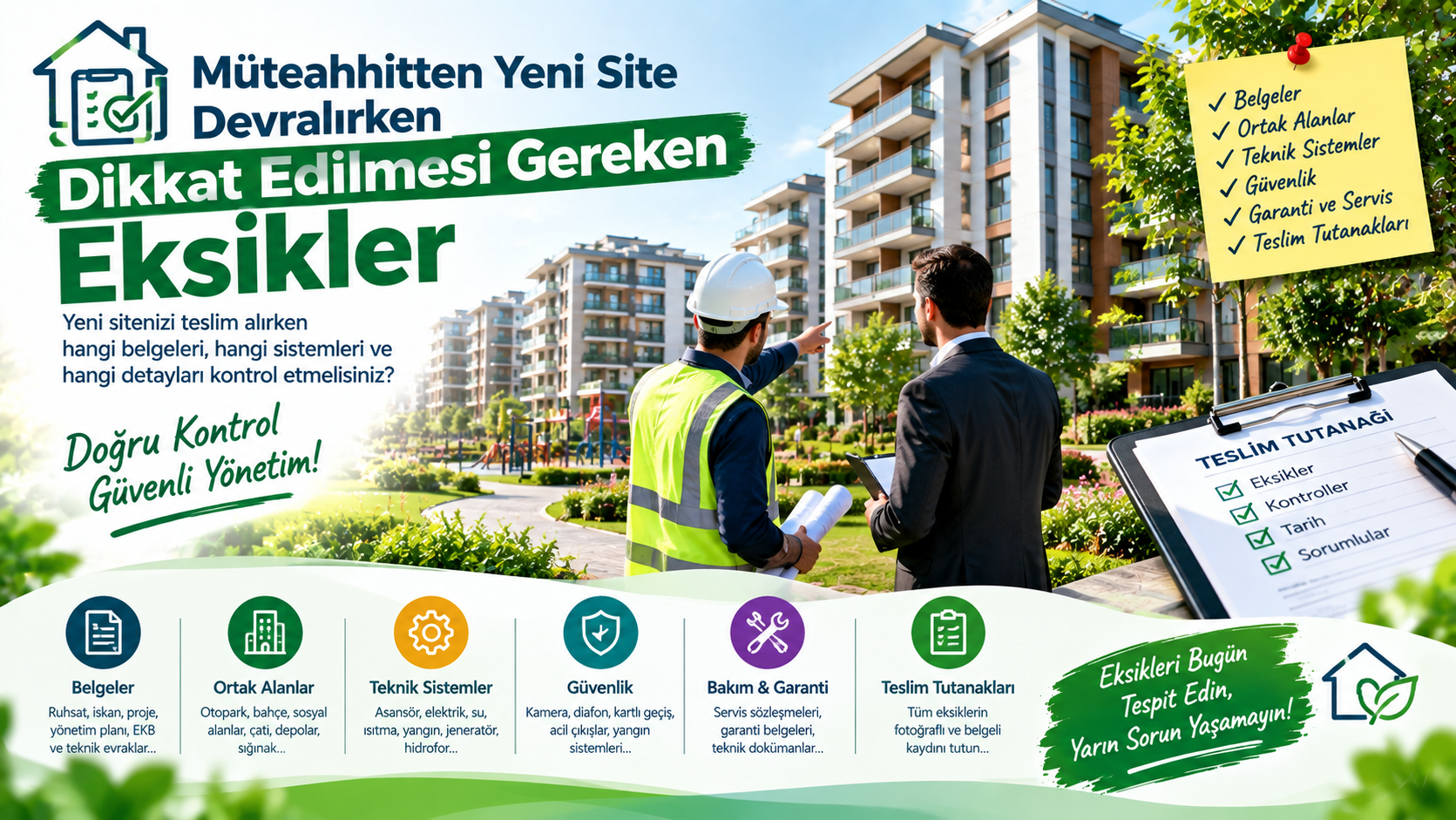 Müteahhitten Yeni Site Devralırken Dikkat Edilmesi Gereken Eksikler