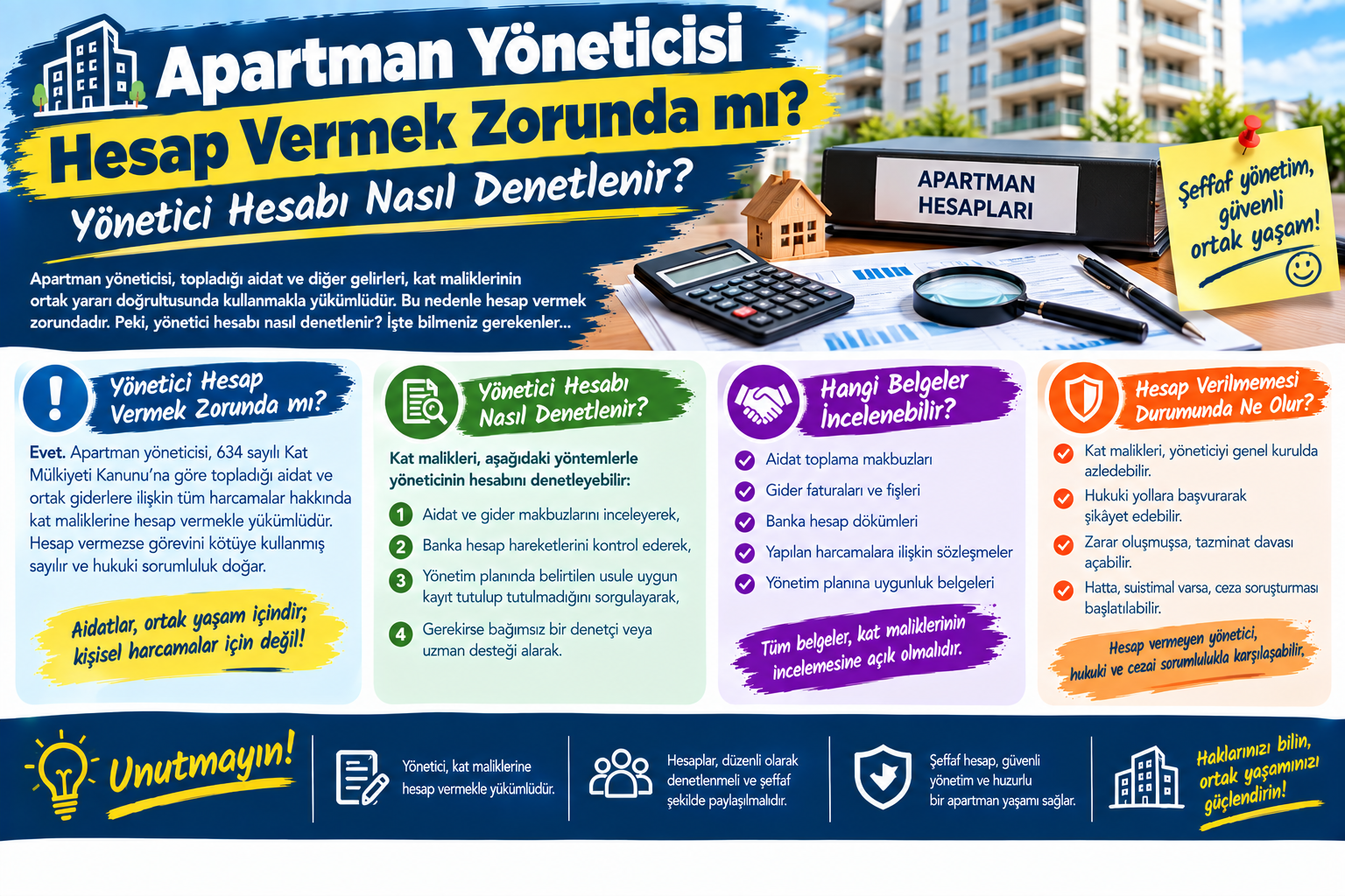 Apartman Yöneticisi Hesap Vermek Zorunda mı? Yönetici Hesabı Nasıl Denetlenir?