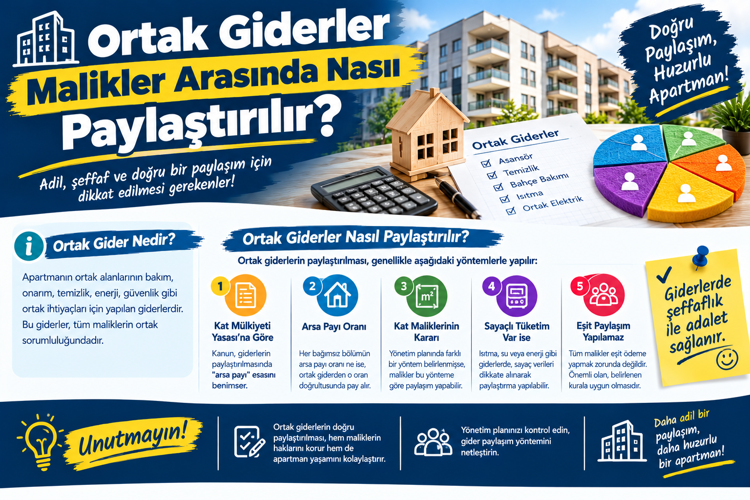 Ortak Giderler Malikler Arasında Nasıl Paylaştırılır?