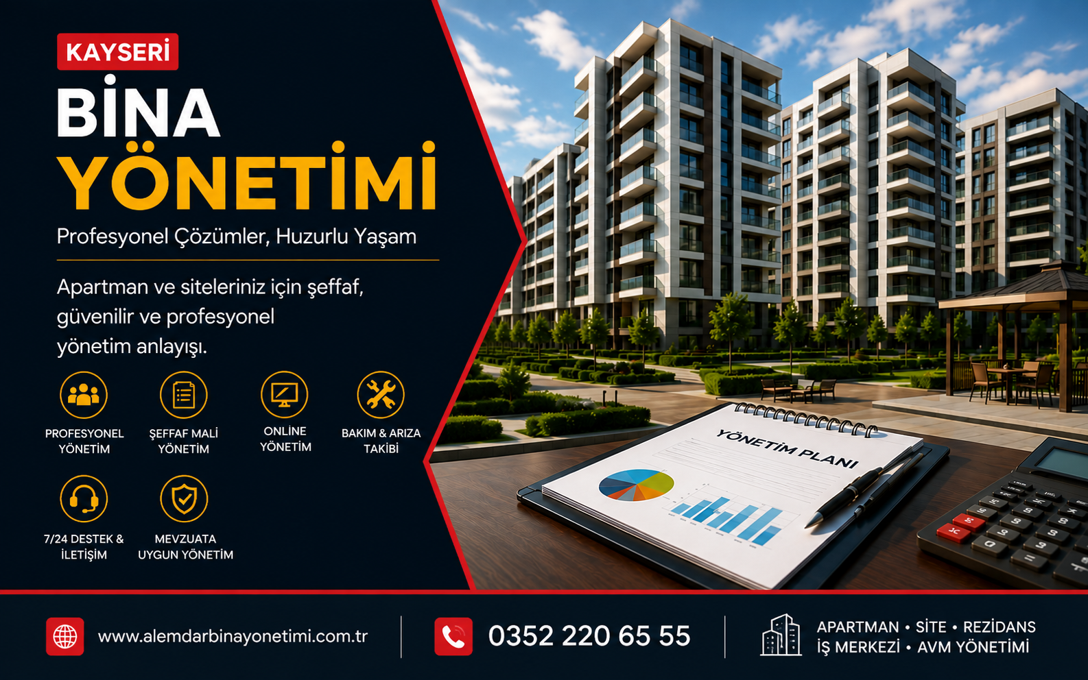 Kayseri bina yönetimi hizmeti sunan profesyonel apartman ve site yönetimi